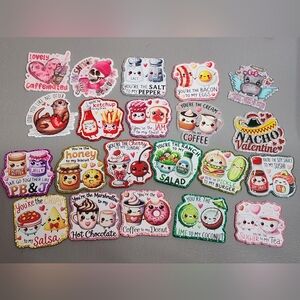 Acrylic Flatbacks Valentines Day Restock Corny Cheesy Love Badge Keychain Magnet